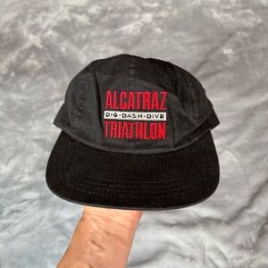 Vintage Crazy Shirts Hawaii Alcatraz Triathlon SnapBack Made In USA